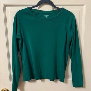 Lands' End Teal Long Sleeve Women's Top